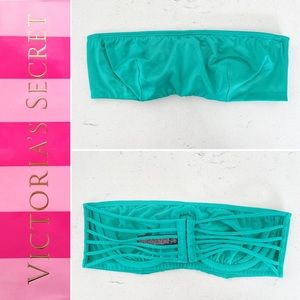 Victoria’s Secret Jade Green Unlined Strappy Bandeau Bra Size 36C Strapless